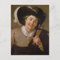 Portrait eines Mannes, der ein Weinglas hält