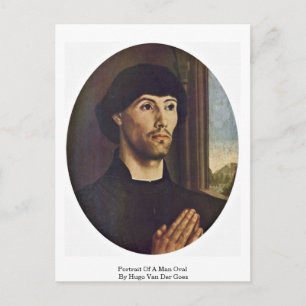 Portrait eines Mannes Oval von Hugo Van der Goes Postkarte