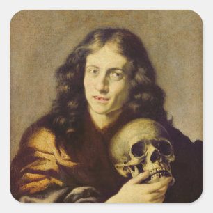 Portrait eines Mannes Quadratischer Aufkleber