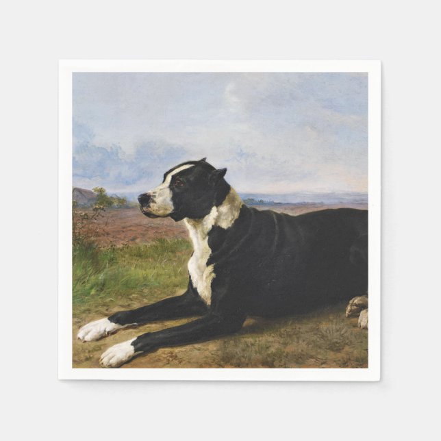 Portrait eines Mastiff Labrador Hundes (Rosa Bonhe Serviette (Vorderseite)