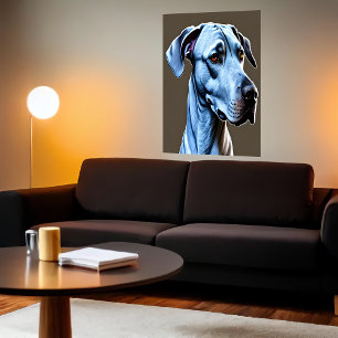 Portrait eines niedlichen Hundes AI Art Poster