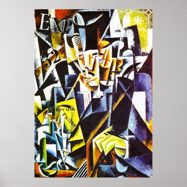Portrait eines Philosophen, von Lyubov Popova Poster (Vorne)