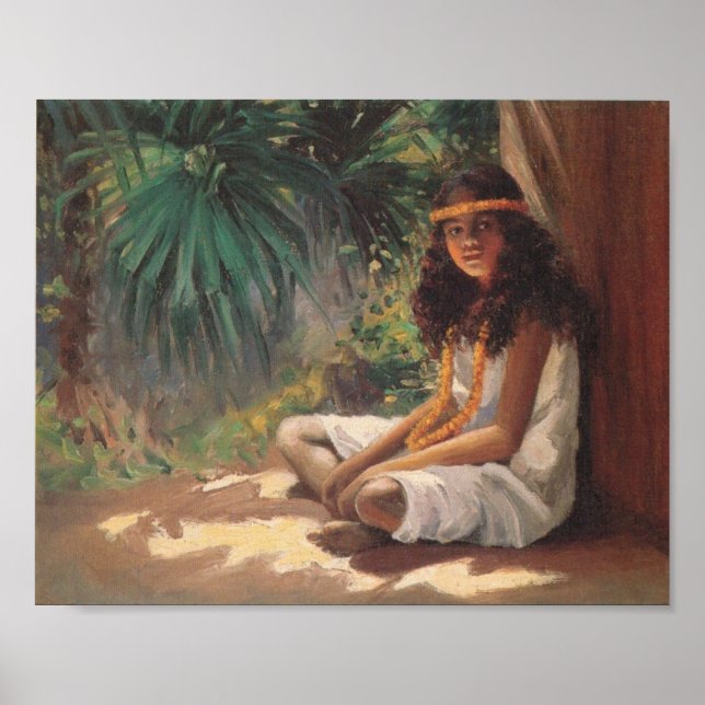 Portrait eines polynesischen Mädchens - Helen T. D Poster (Vorne)