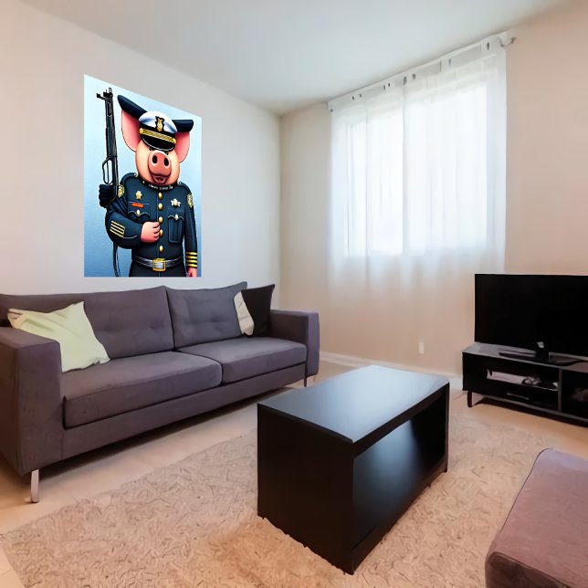 Portrait eines Schweins in Polizeiuniform | Art de Poster (Von Creator hochgeladen)