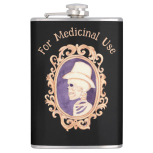 Portrait eines Skeletts Vinyl Wrapped Flask Flachmann