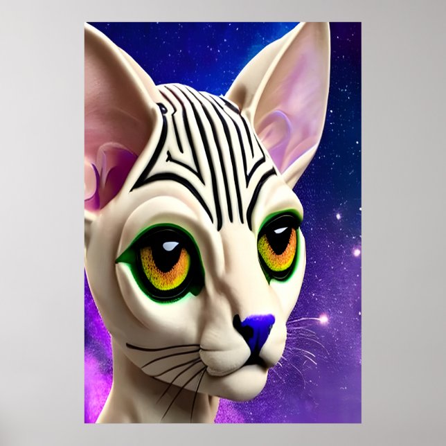 Portrait eines Sphynx-Katzengelben Augen | Art der Poster (Vorne)