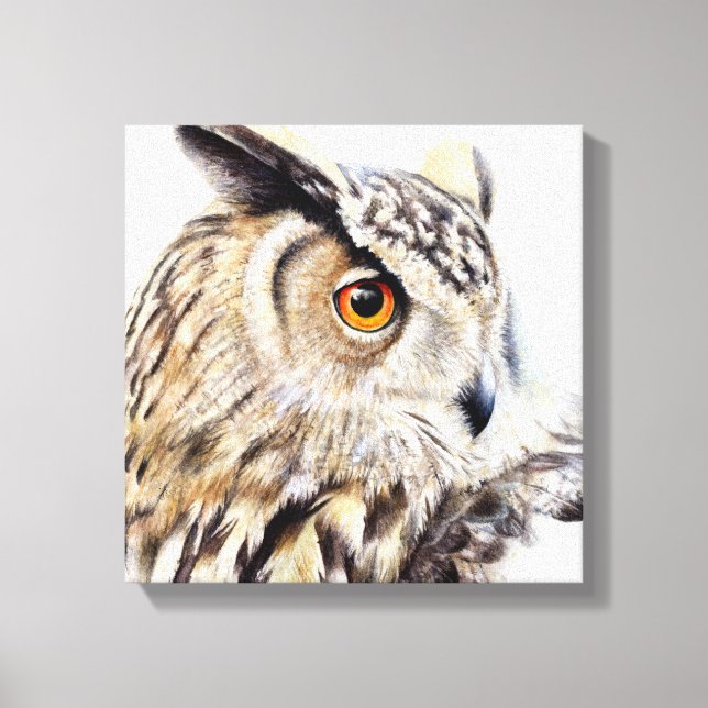 Portrait eines Uhu-Boxed-Leinwand-Drucks Leinwanddruck (Vorderseite)