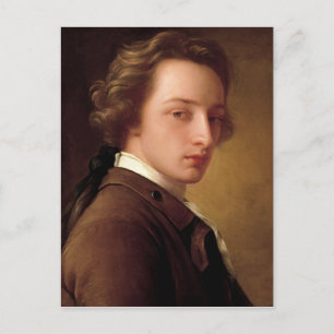 Portrait eines unbekannten Menschen mit einer schö Postkarte