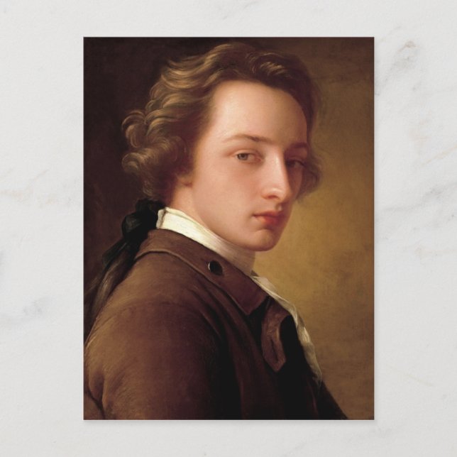 Portrait eines unbekannten Menschen mit einer schö Postkarte (Vorderseite)