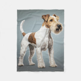 Portrait eines Wire Fair Terrier Fleecedecke