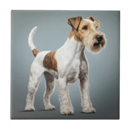 Portrait eines Wire Fair Terrier Fliese