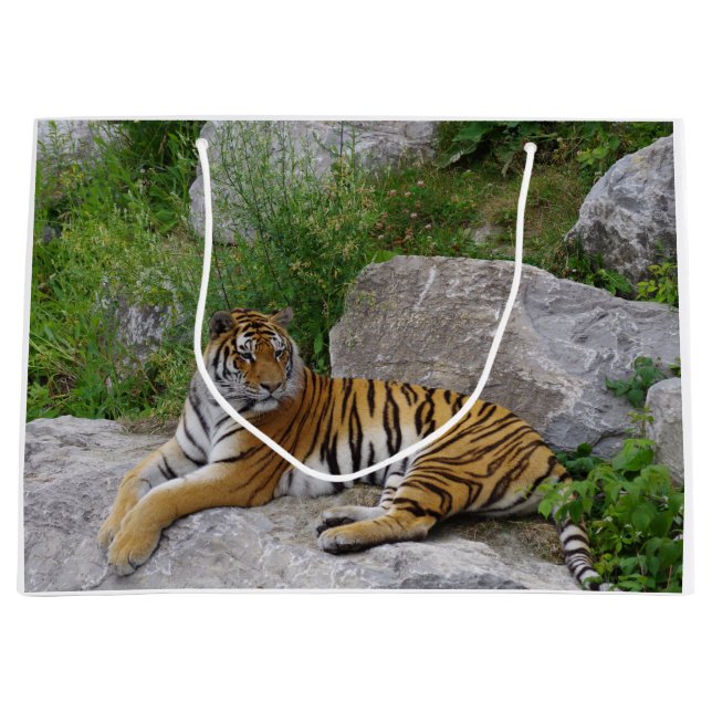 Portrait-Foto eines sibirischen Tigers Große Geschenktüte (Vorderseite)