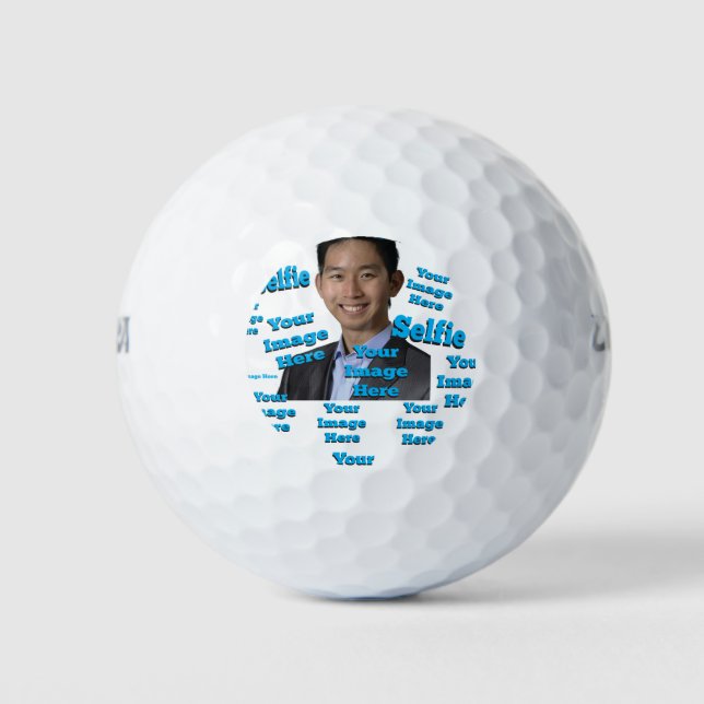 Portrait Foto Selfie Image Fab Geschenkvorlage Golfball (Vorderseite)