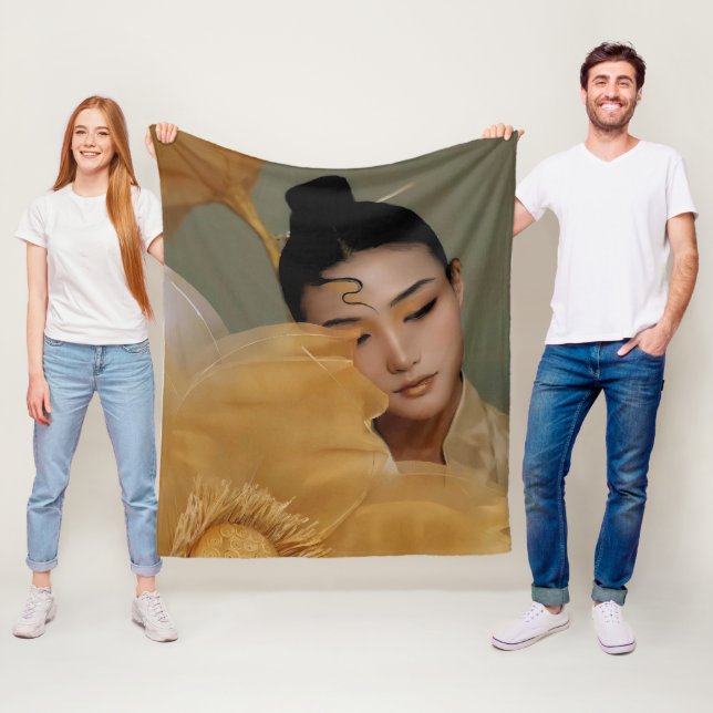 Portrait Geji GaiGai Chinese Dance Fleecedecke (Beispiel)