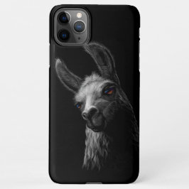 Portrait Head Niedlich Llama mit schwarzem Hinterg iPhone 11Pro Max Hülle