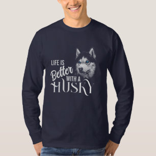 Portrait Head Siberischer Husky mit blauen Augen T-Shirt