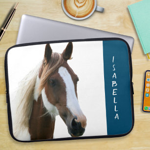 Portrait Ihres Fotos für Pferde Laptopschutzhülle
