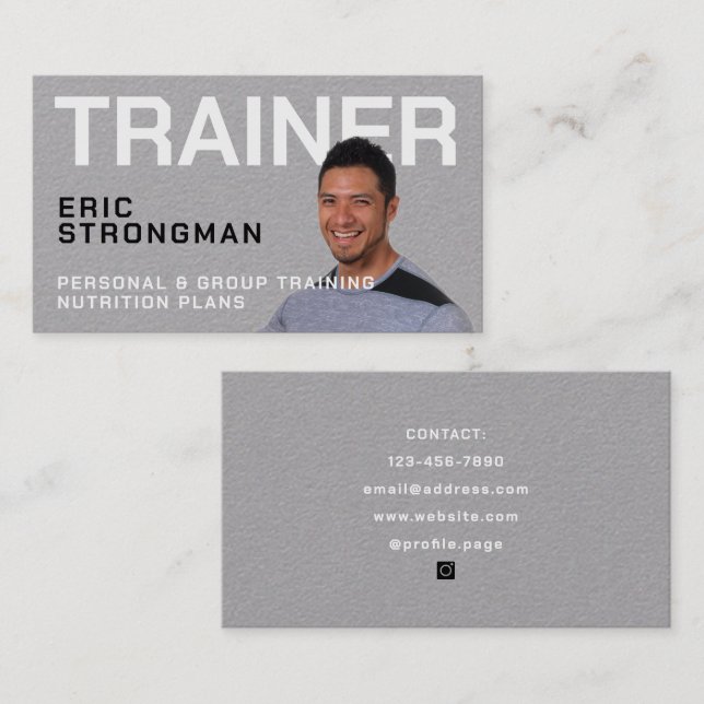 Portrait Image Personal Trainer Visitenkarte (Vorne/Hinten)