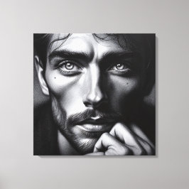 Portrait in Graphit: Der Silent Storyteller Leinwanddruck