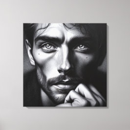 Portrait in Graphit: Der Silent Storyteller Leinwanddruck