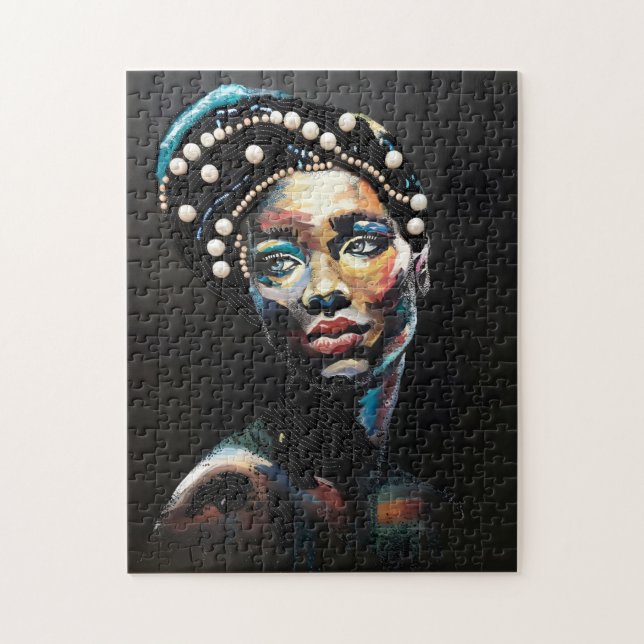 Portrait "Intricate Beadwork Headdress" Puzzle (Vertikal)