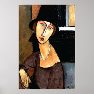 Portrait Jeanne Hébuterne Au Chapeau Poster