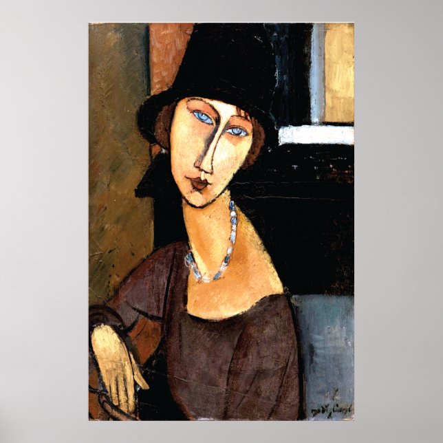 Portrait Jeanne Hébuterne Au Chapeau Poster (Vorne)