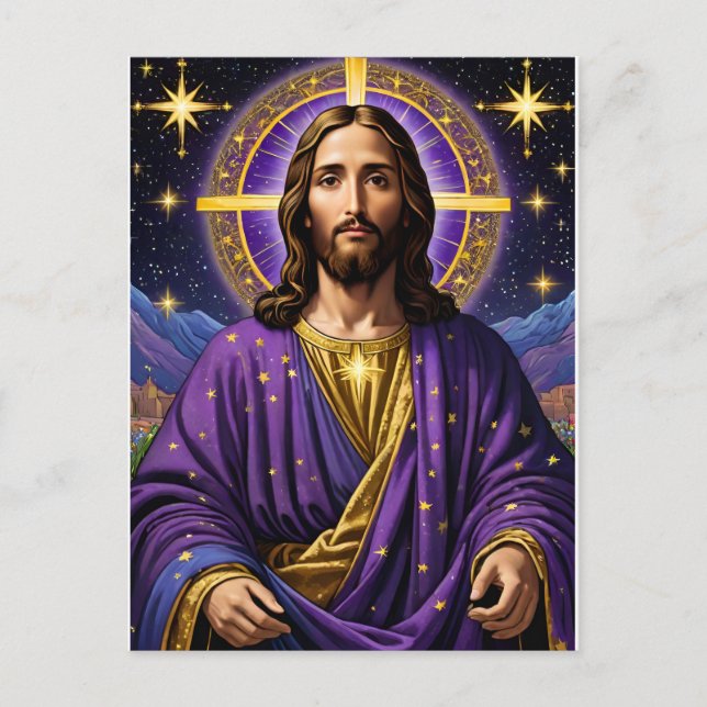 Portrait Jesu Christi Weihnachten Postkarte (Vorderseite)