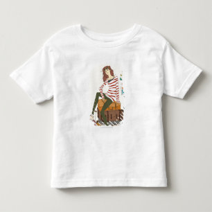 Portrait junger Frauen im Koffer Kleinkind T-shirt