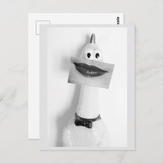 Portrait-Karte für Gummihühner Postkarte (Vorne/Hinten)