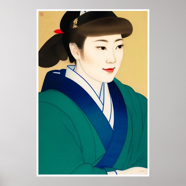 Portrait - Kunstdrucke aus Holz Poster (Vorne)