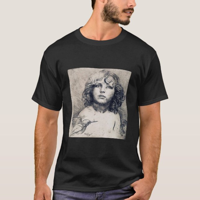 Portrait (Kupferdruck), Alphonse Mucha T-Shirt (Vorderseite)
