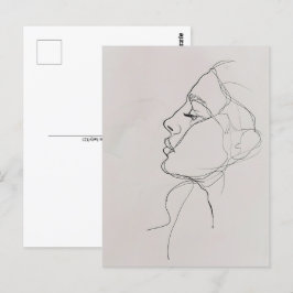 Portrait, Linie Kunst, Postkreuzung Postkarte