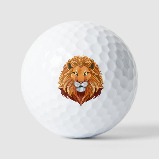 Portrait lion head front view golfball (Vorderseite)