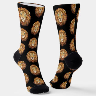 Portrait lion head front view socken