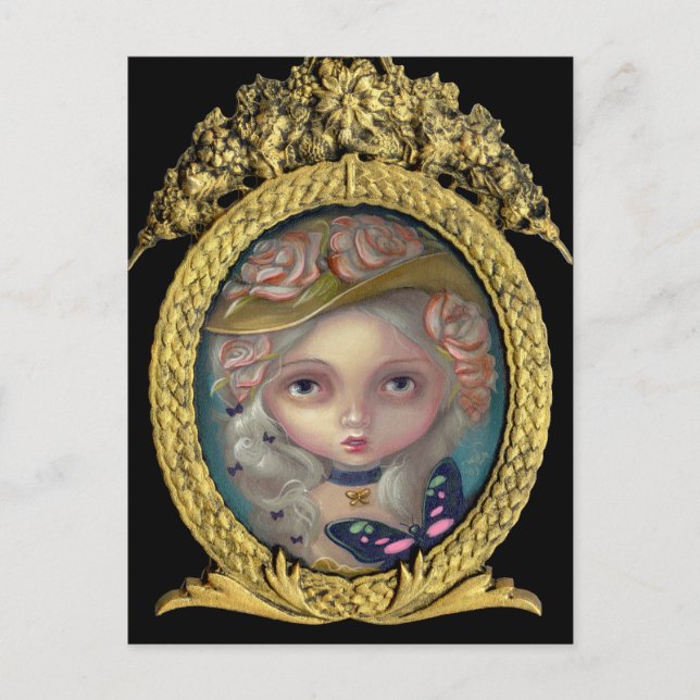 "Portrait mit einem Flower Hat"-Postkarte Postkarte (Vorderseite)