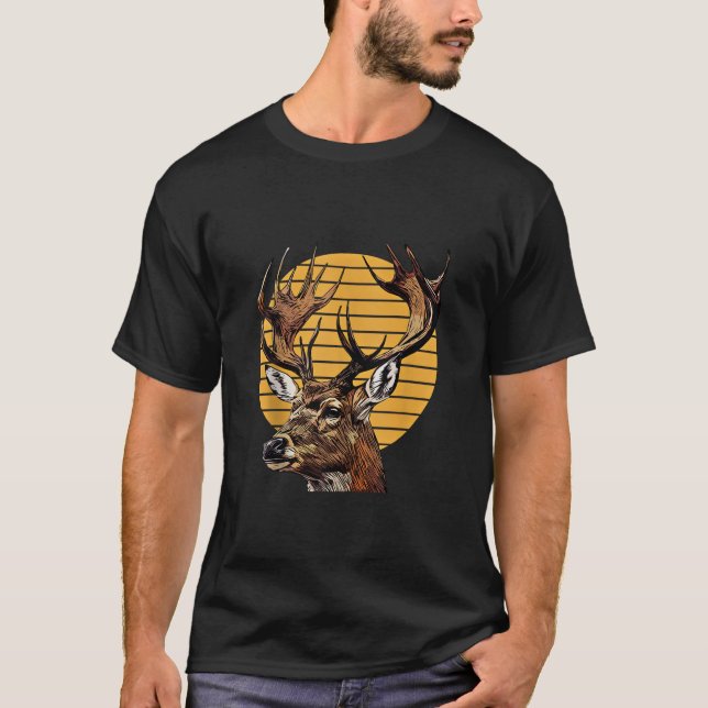 Portrait Motif Hunter Wildlife T-Shirt (Vorderseite)