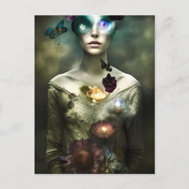 "Portrait of A Dreamer" Fantasy AI Art Postcard Postkarte (Vorderseite)
