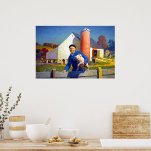 Portrait of a Farmer NC Wyeth 1943  Poster