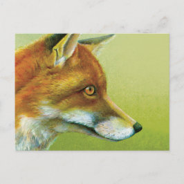 Portrait of a fox fine art postcard postkarte