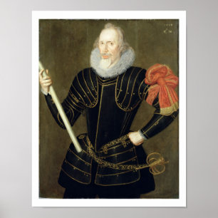 Portrait of a Man, 1593 (Öl auf Tafel) Poster