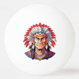 Portrait of a Native American old Chief Tischtennisball