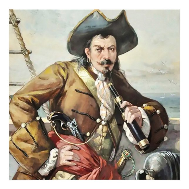 "Portrait of a Pirate" von unbekannter Künstlerin Fotodruck (Vorne)