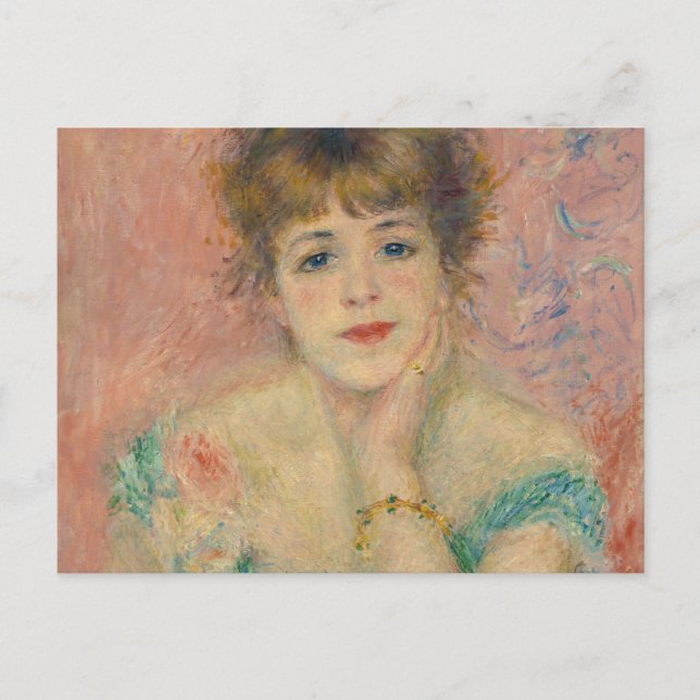 Portrait of Actress Jeanne Samary, Auguste Renoir Postkarte (Vorderseite)