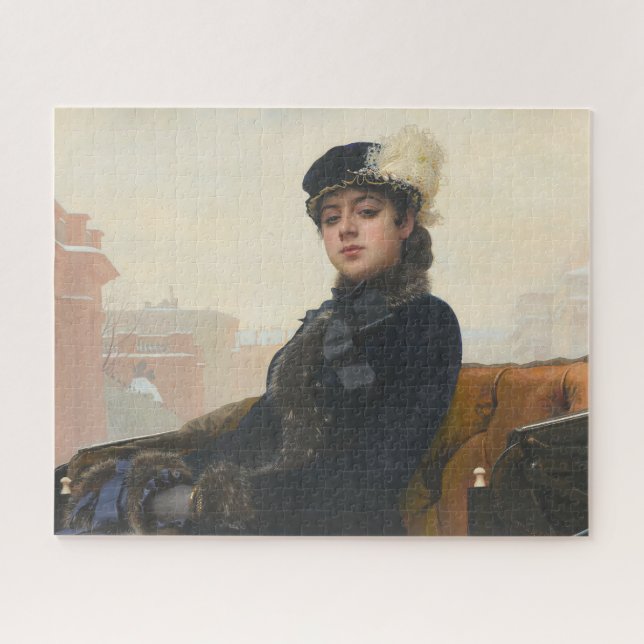 Portrait of an Unknown Woman, Ivan Kramskoi Puzzle (Horizontal)