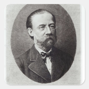 Portrait of Bedrich Smetana Quadratischer Aufkleber