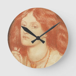 Portrait of Elizabeth Siddal (1834-62), 1860 (red Runde Wanduhr