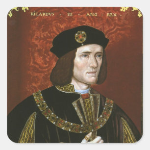 Portrait of English King Richard III Quadratischer Aufkleber