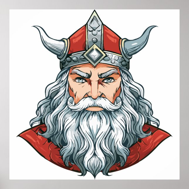 Portrait of God Odin Trucker Hat Poster (Vorne)