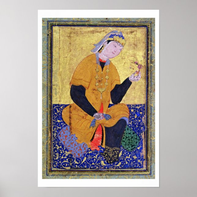 Portrait of Hamida Banu Begum, holding a seal, ill Poster (Vorne)